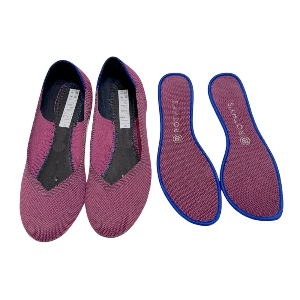 Rothy’s Flats‎ around Almond Toe Berry Purple Womens 10 Loafers Closed Toe Shoe